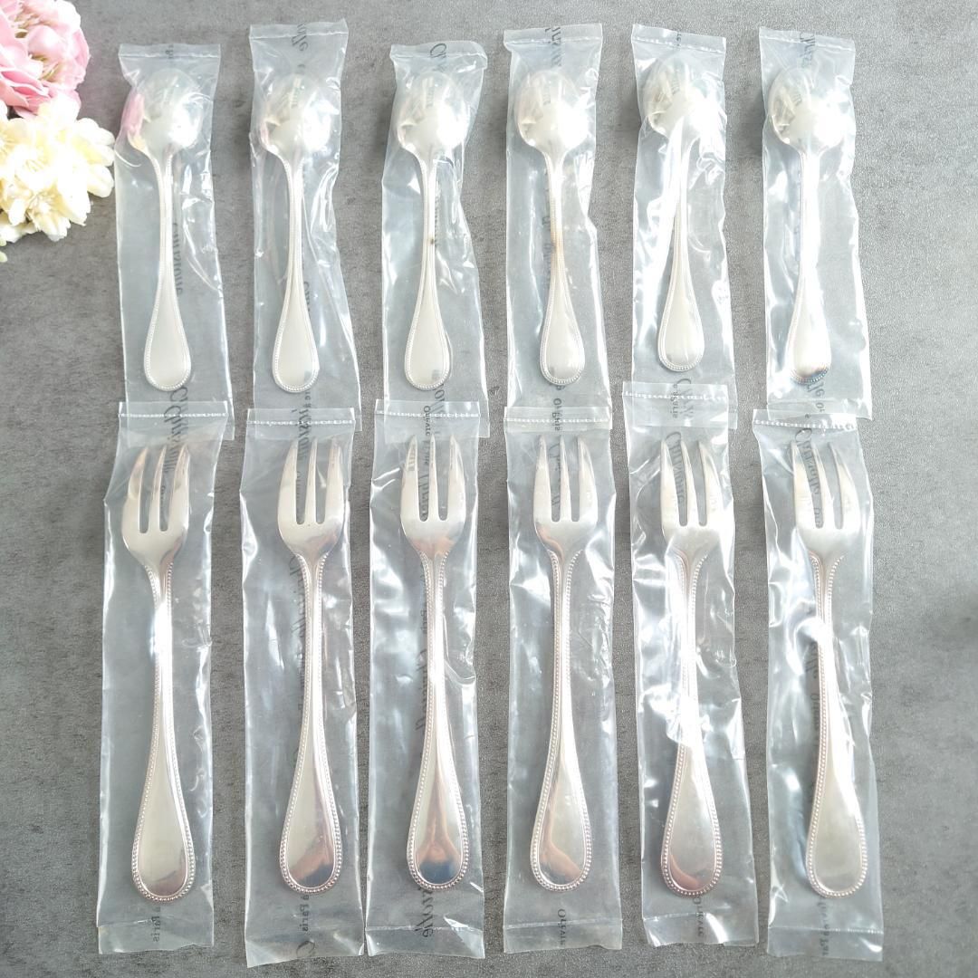 クリストフル パール ケーキフォーク コーヒースプーン 未開封 12点 箱