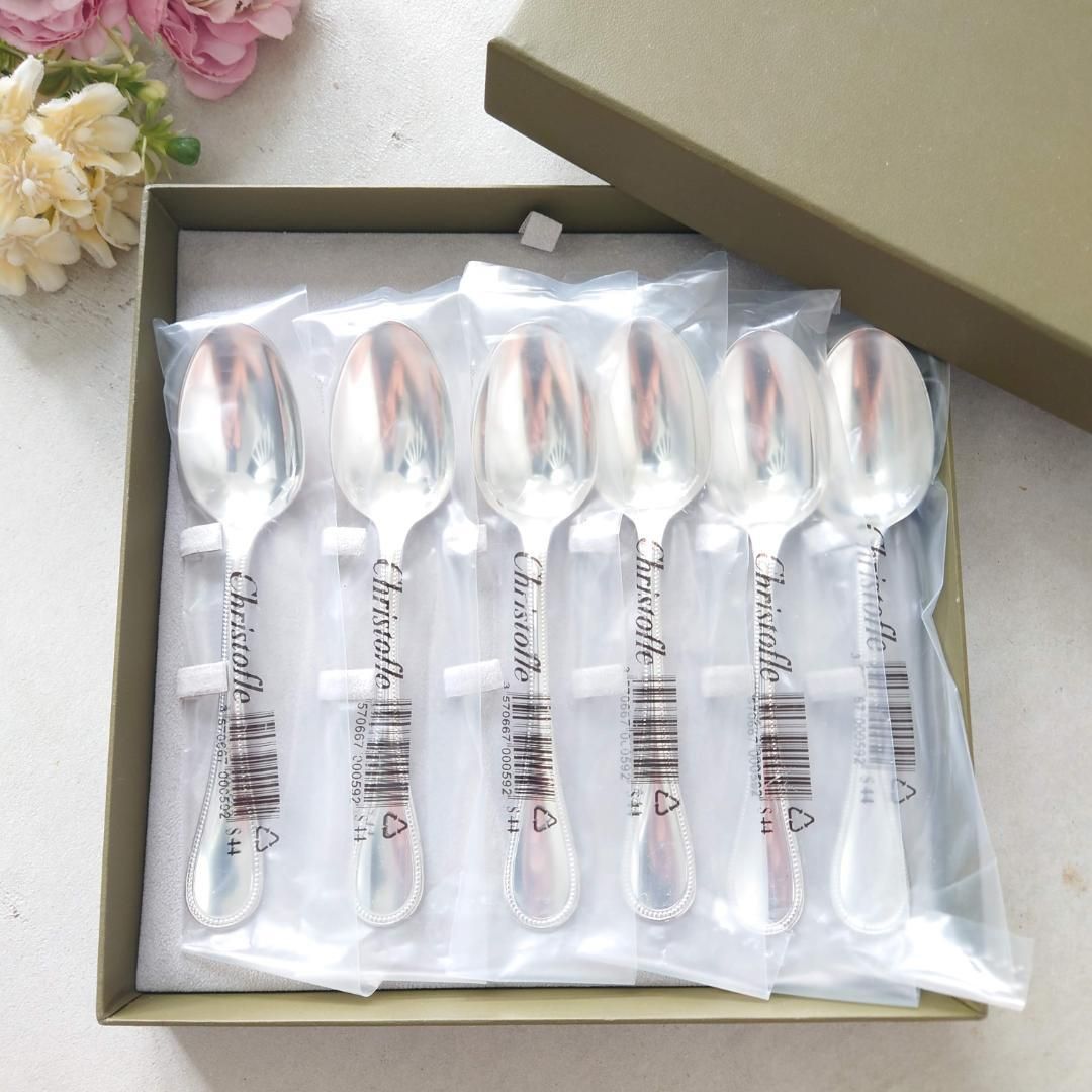 クリストフル パール 未開封 デミタススプーン 4点 クリストフル パール コーヒースプーン 未開封 6点 紙箱入り - メルカリ