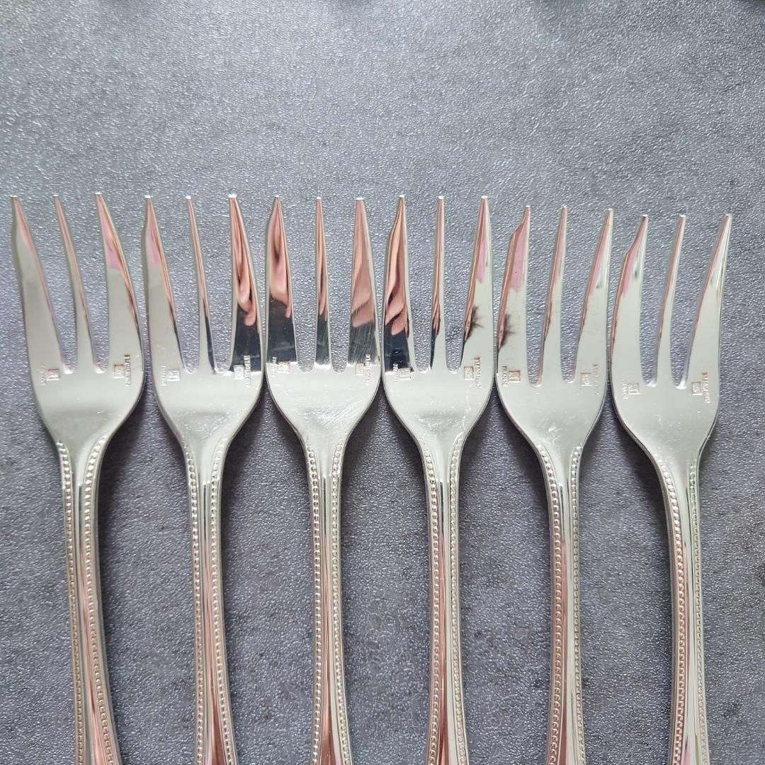 美品 クリストフル パール ケーキフォーク コーヒースプーン 12点 箱