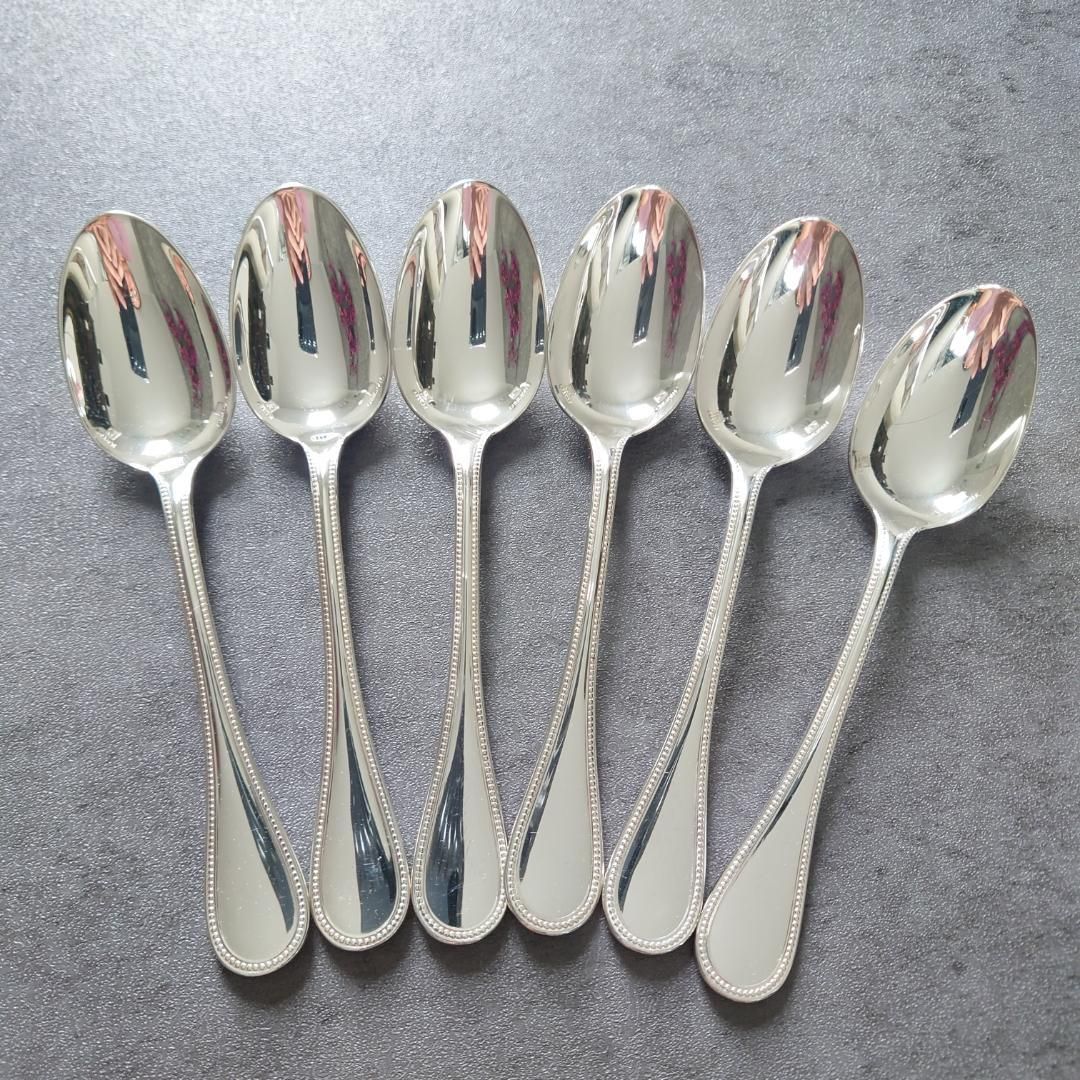 美品 クリストフル パール ケーキフォーク コーヒースプーン 12点 箱