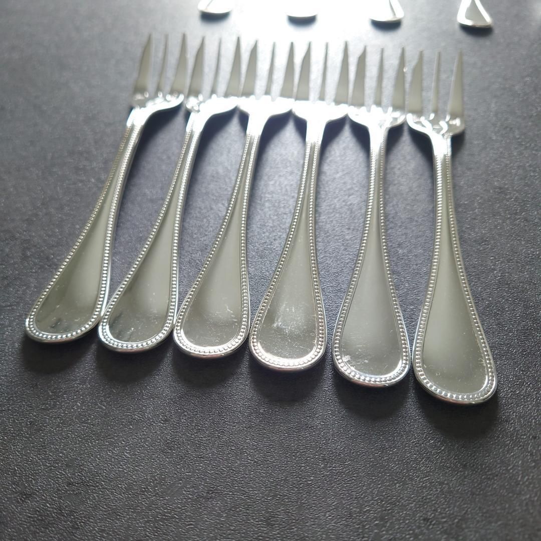 美品 クリストフル パール ケーキフォーク コーヒースプーン 12点 箱