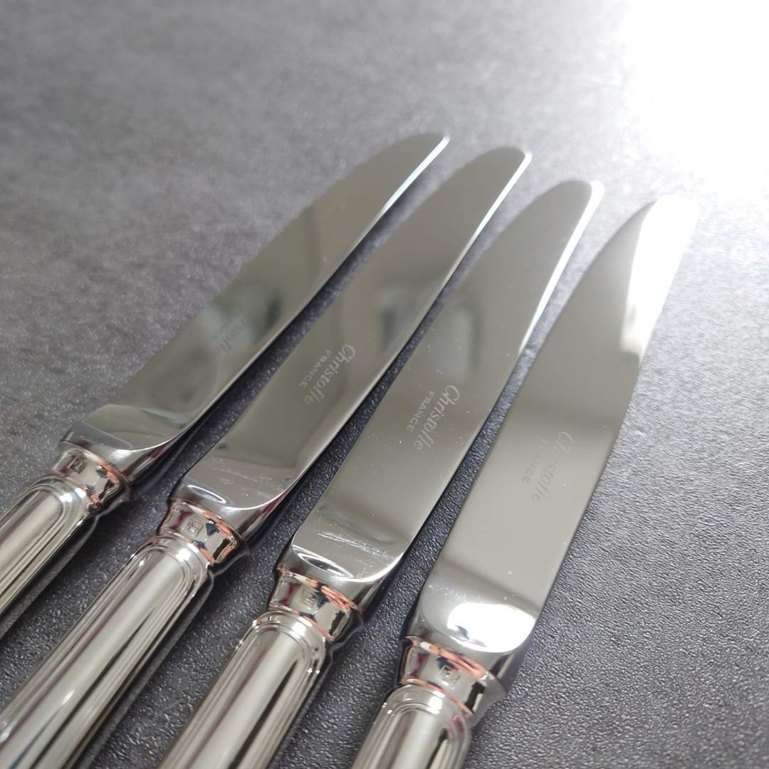 Christofle リュバン　デザートナイフ　 4本　未開封 希少 美品 クリストフル スパトゥール デザートナイフ 4点 - メルカリ