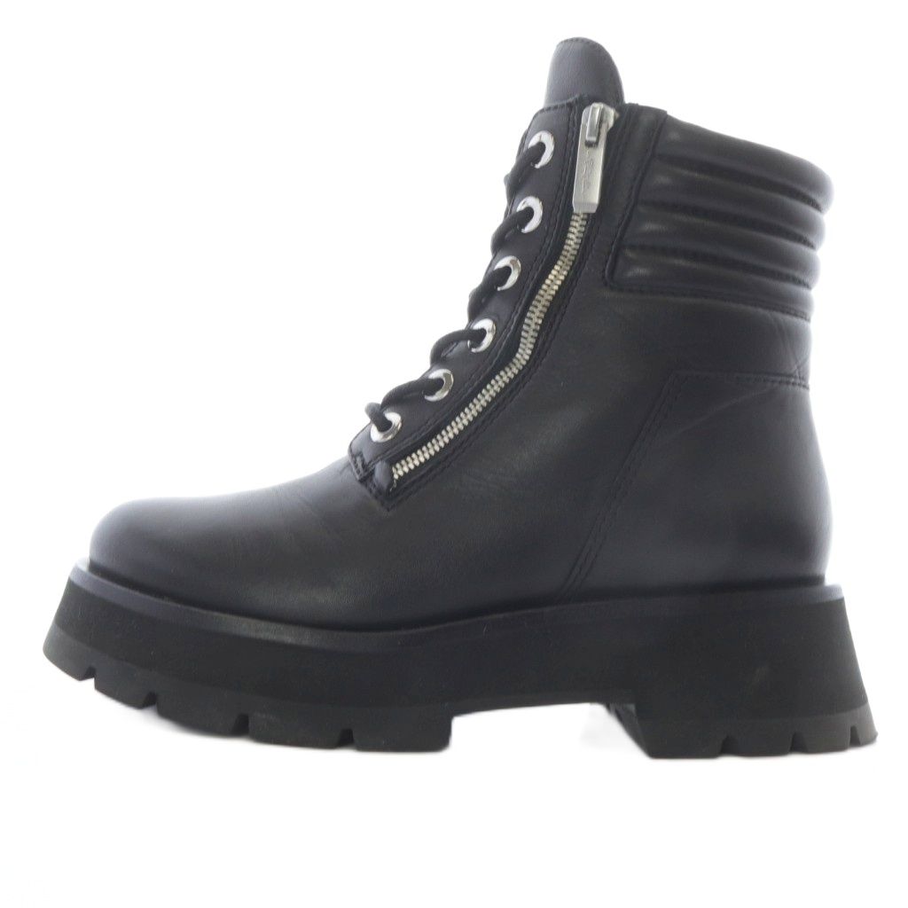 3.1 フィリップリム phillip lim 22 AW kate ラグソール ダブルジップ サイドジップブーツ レザー ショート 38.5 黒 ブラック SR GY 57