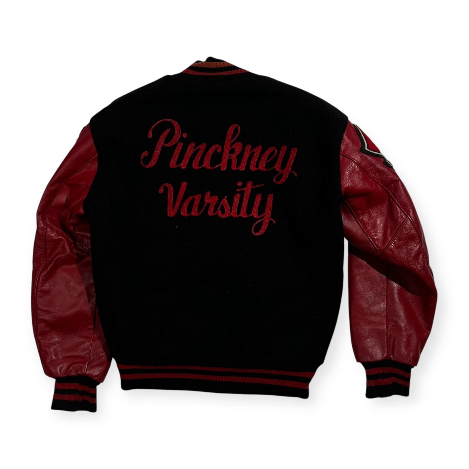 USA製 DeLONG フルデコ 刺繍 ワッペン 袖革 本革 レザー スタジャン