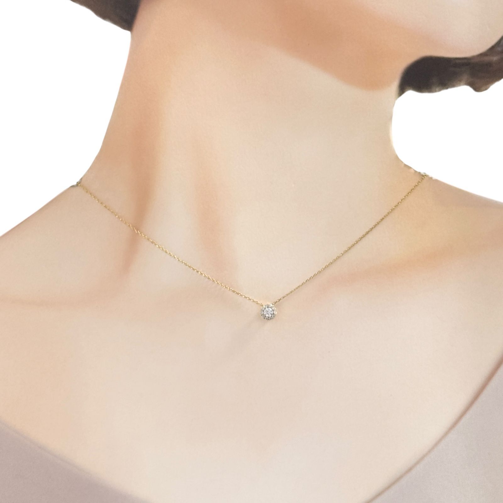 ヴァンドーム青山 ダイヤモンド ガーランド ネックレス K18 0.242ct 