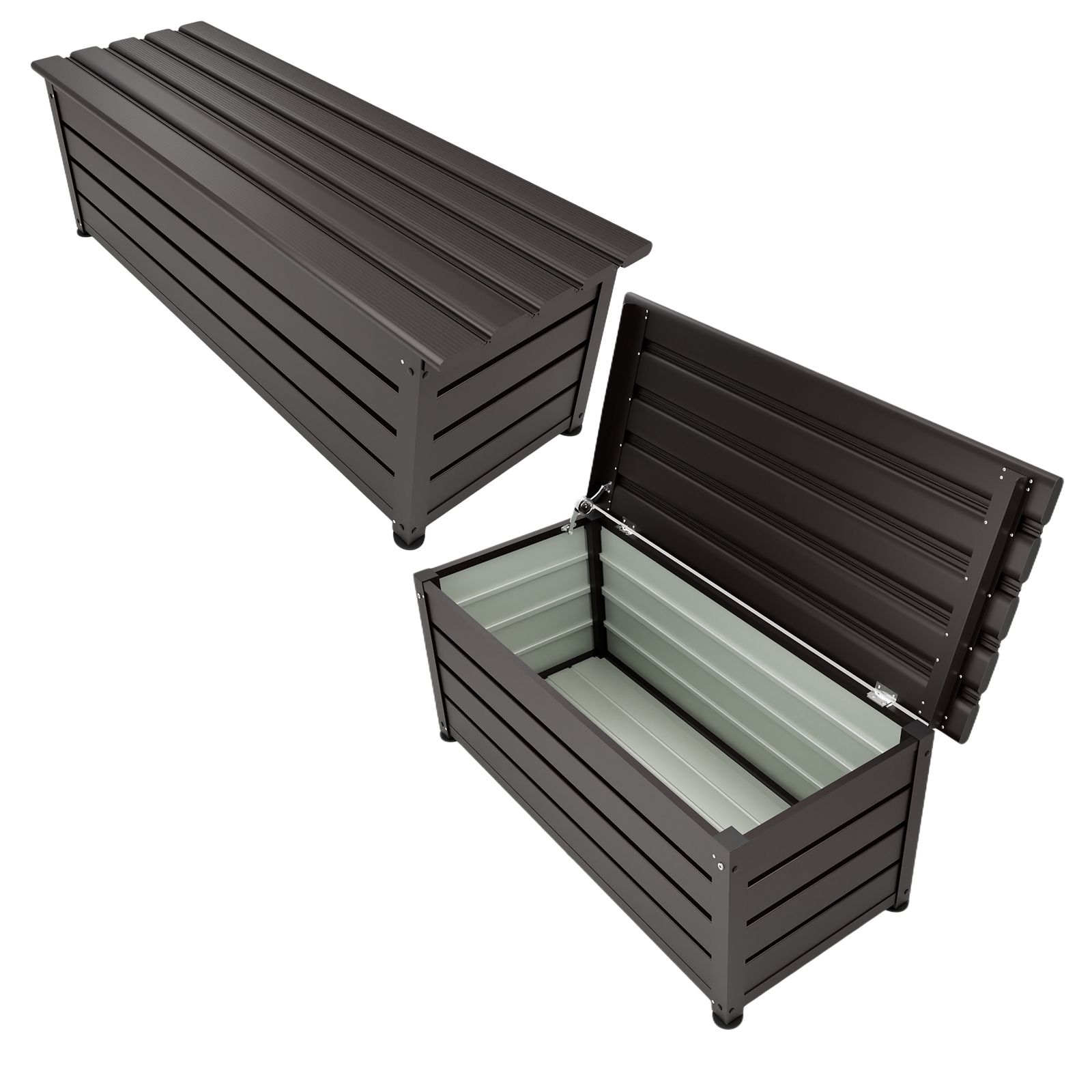 数量 サイズC 120 cm 162 L 物置 屋外 収納ベンチ 収納ボックス アルミ 鋼製 ベンチストッカー 収納庫 小型 置き配 ストッカー 屋外収納庫 ボックス 鍵付き