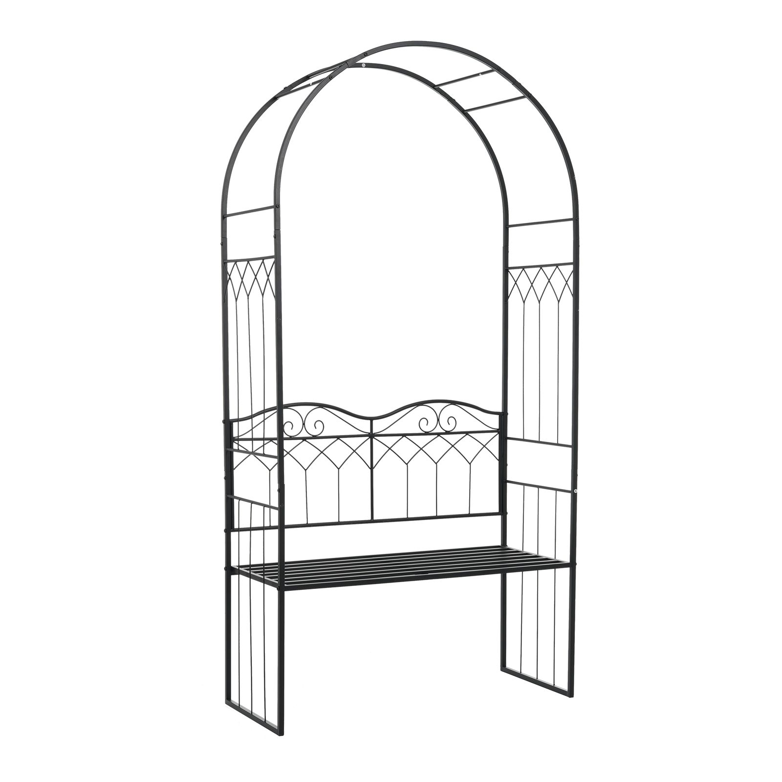 ガーデンベンチ 2人掛け ガーデンアーチ ローズアーチ 園芸 ガーデニング用品 ガーデン ファニチャー スチール 鉄製 薔薇アーチ 外 園芸用品 アーチ ガーデニング 花立て 庭園 おしゃれ