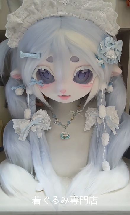 kig ファースーツ マスク 着ぐるみセット グリーン ケモノ 全頭ヘッド ぬいぐるみ コスプレ コスチューム No.18