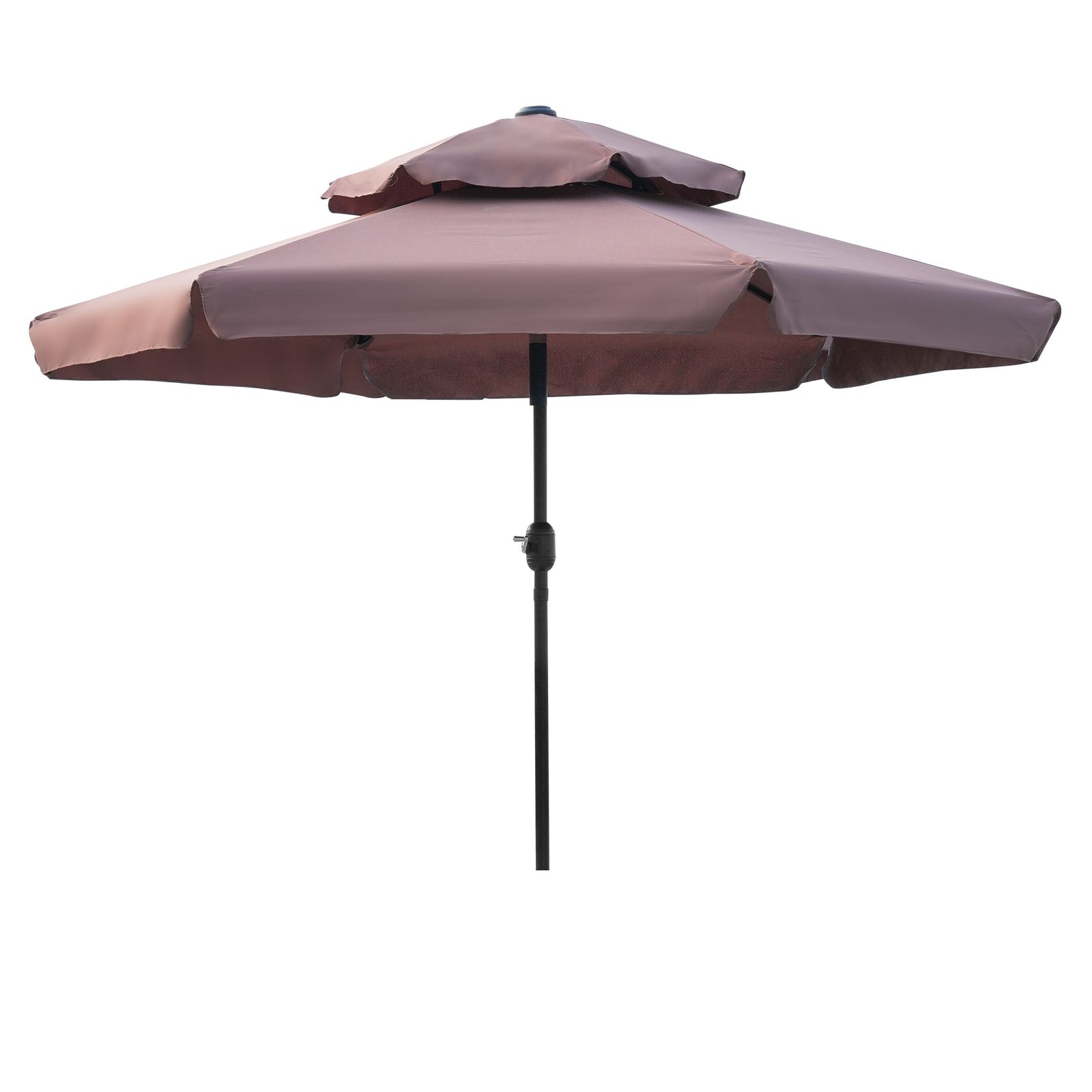 数量限定セール」 【ブラウン・荷葉辺デザイン・直径220cm 】パラソル