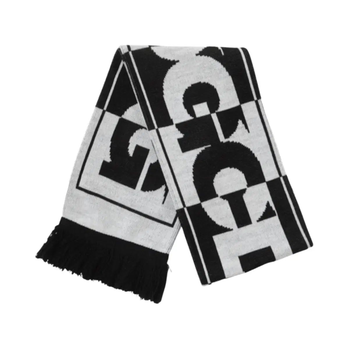 CDG ロゴ CHECK マフラー 白 ブラック - メルカリ