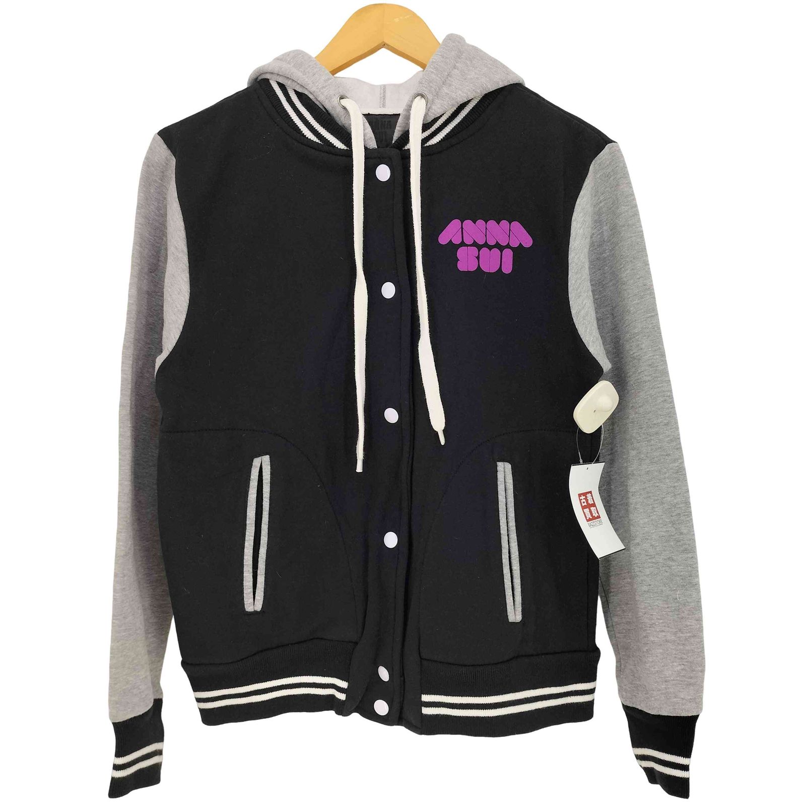 アナスイ ANNA SUI USA製 フードレイヤード スウェット スタジャン