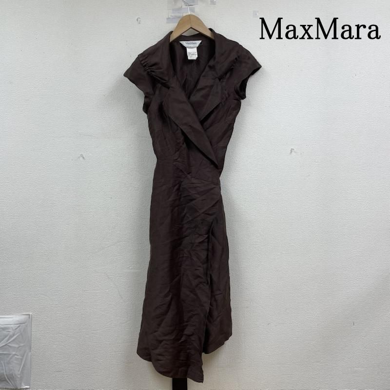 マックスマーラ 白タグ ノースリーブ シャツ ワンピース 巻きスカート