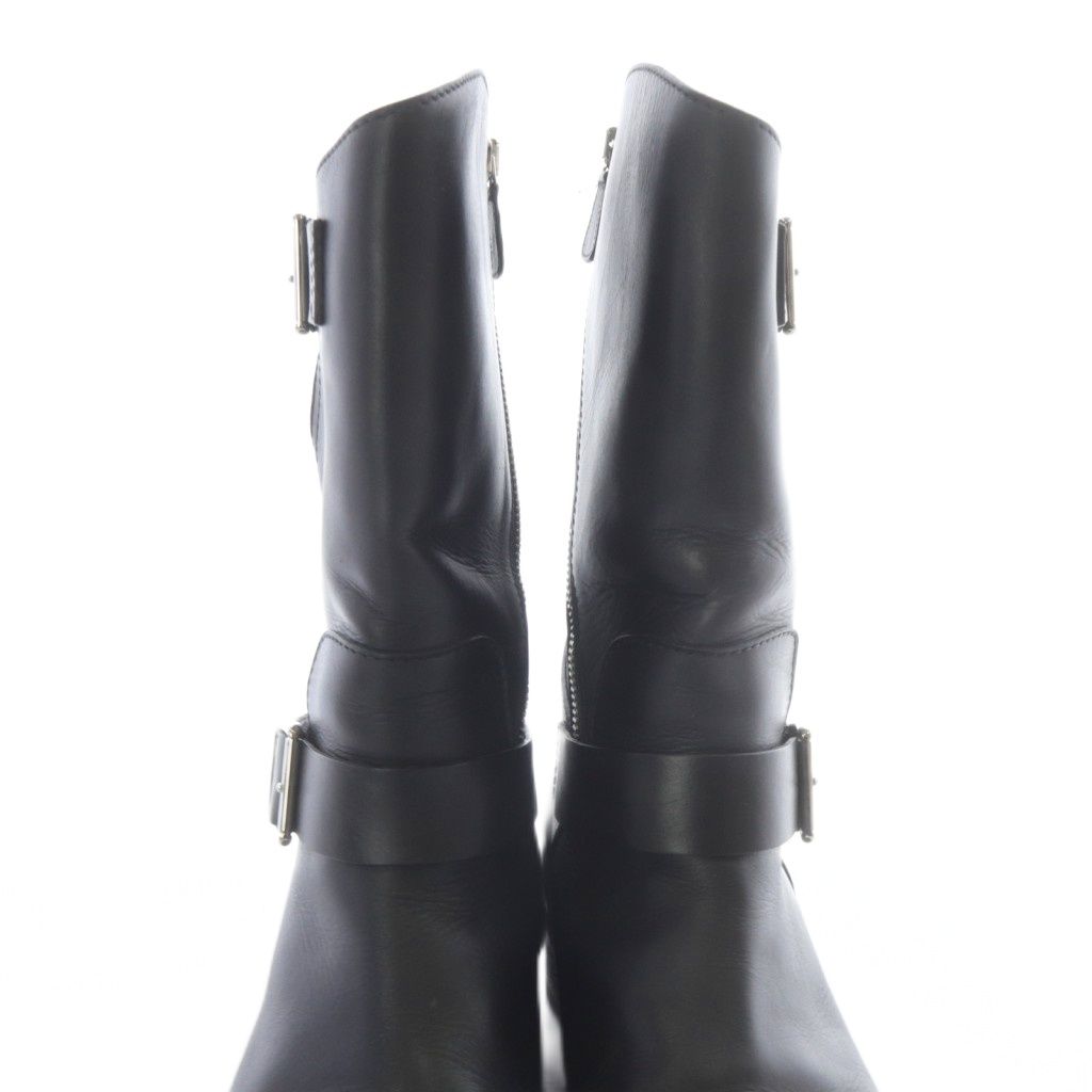 シャネル CHANEL ココマーク サイドジップ エンジニアブーツ 38 黒