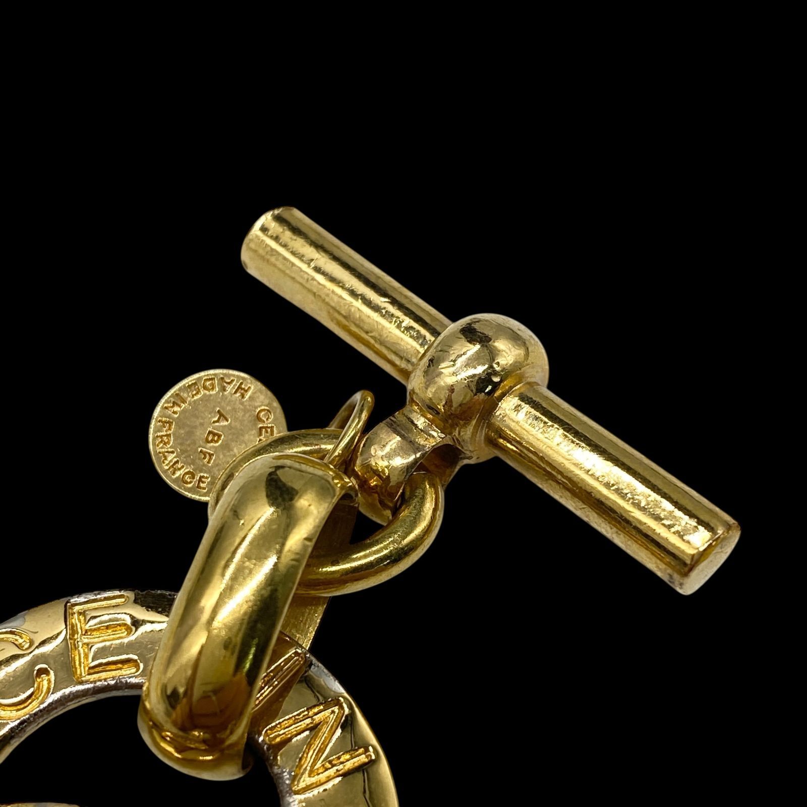 希少 CELINE セリーヌ サークルロゴ ブレスレット バングル ゴールド