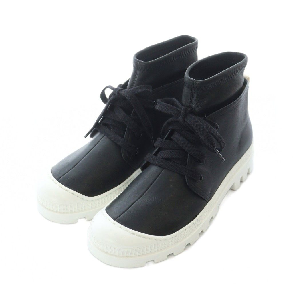 ロエベ LOEWE コンバットブーツ ハイカット スニーカー レザー 本革 37