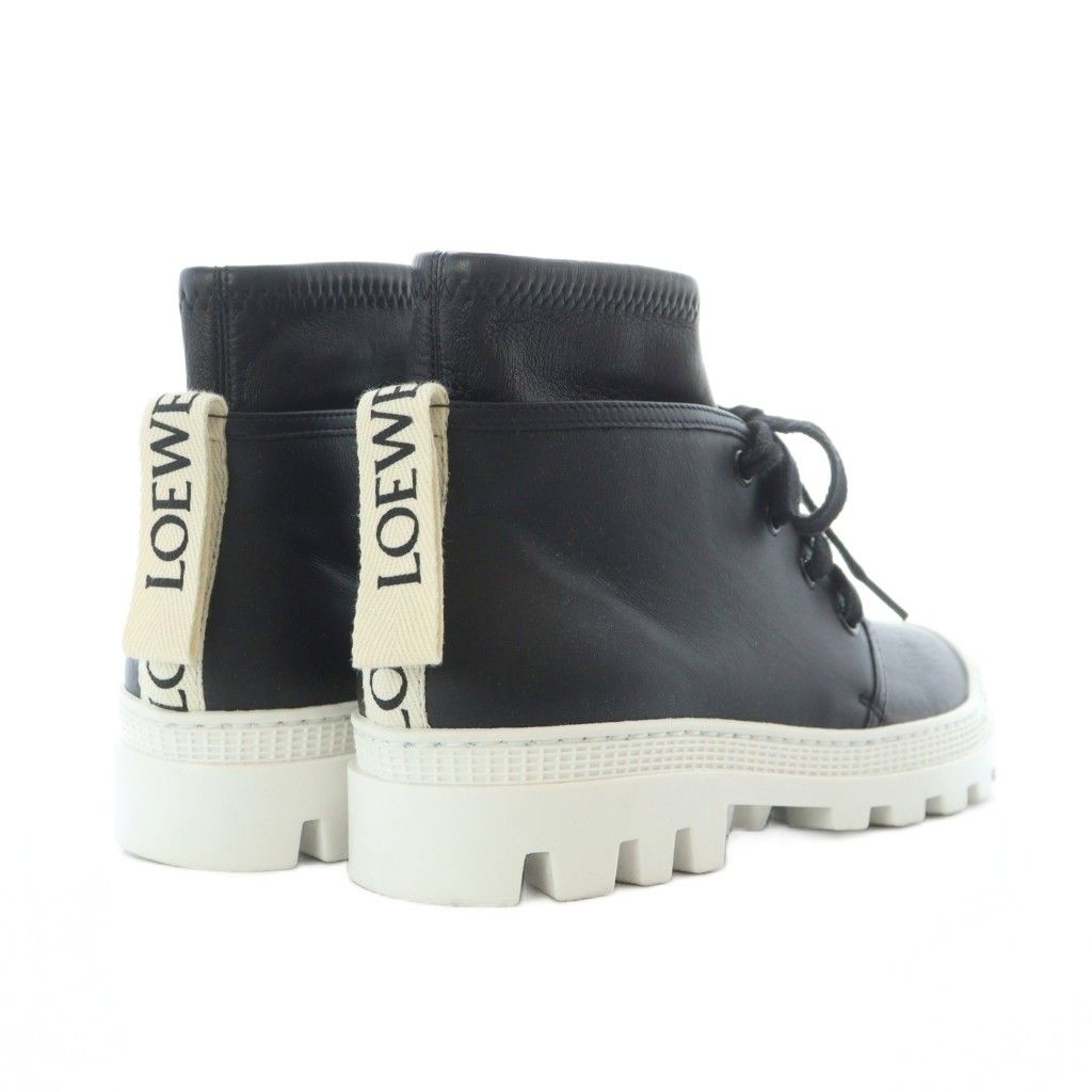 ロエベ LOEWE コンバットブーツ ハイカット スニーカー レザー 本革 37