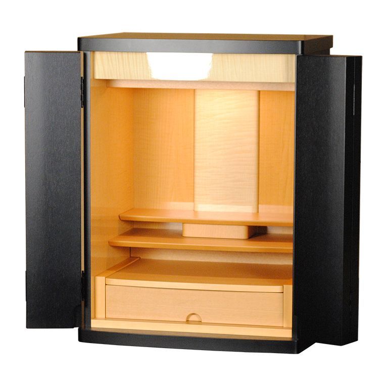 国産ミニモダン仏壇 ソナタ20号 シルパーハート ブラック 選べる シンプル おしゃれ 小型 コンパクト