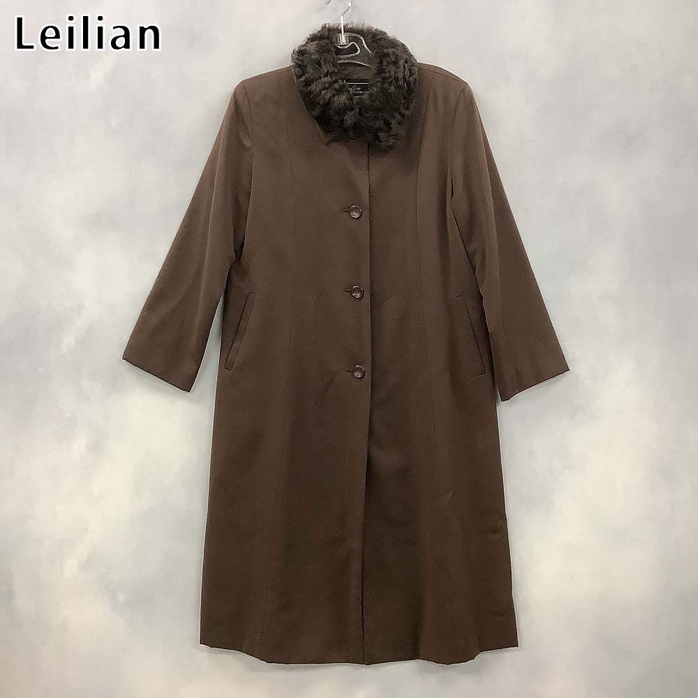 Leilian レリアン ステンカラーコート ラムファー - メルカリ