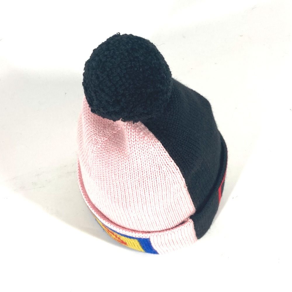 FENDI フェンディ ニット帽 ロゴ FXQ056 ウール ブラック - メルカリ