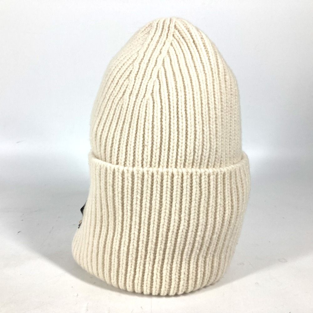 m！Louis Vuitton ホワイト ニット帽 ビーニー・LV ヘッドライン S00