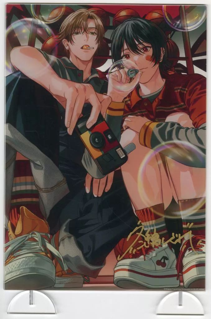 アクリルスタンド アクリルパネル 奥村諒太＆篠原はじめ 直筆サイン入りアクリルプレート 純情でなにが悪い