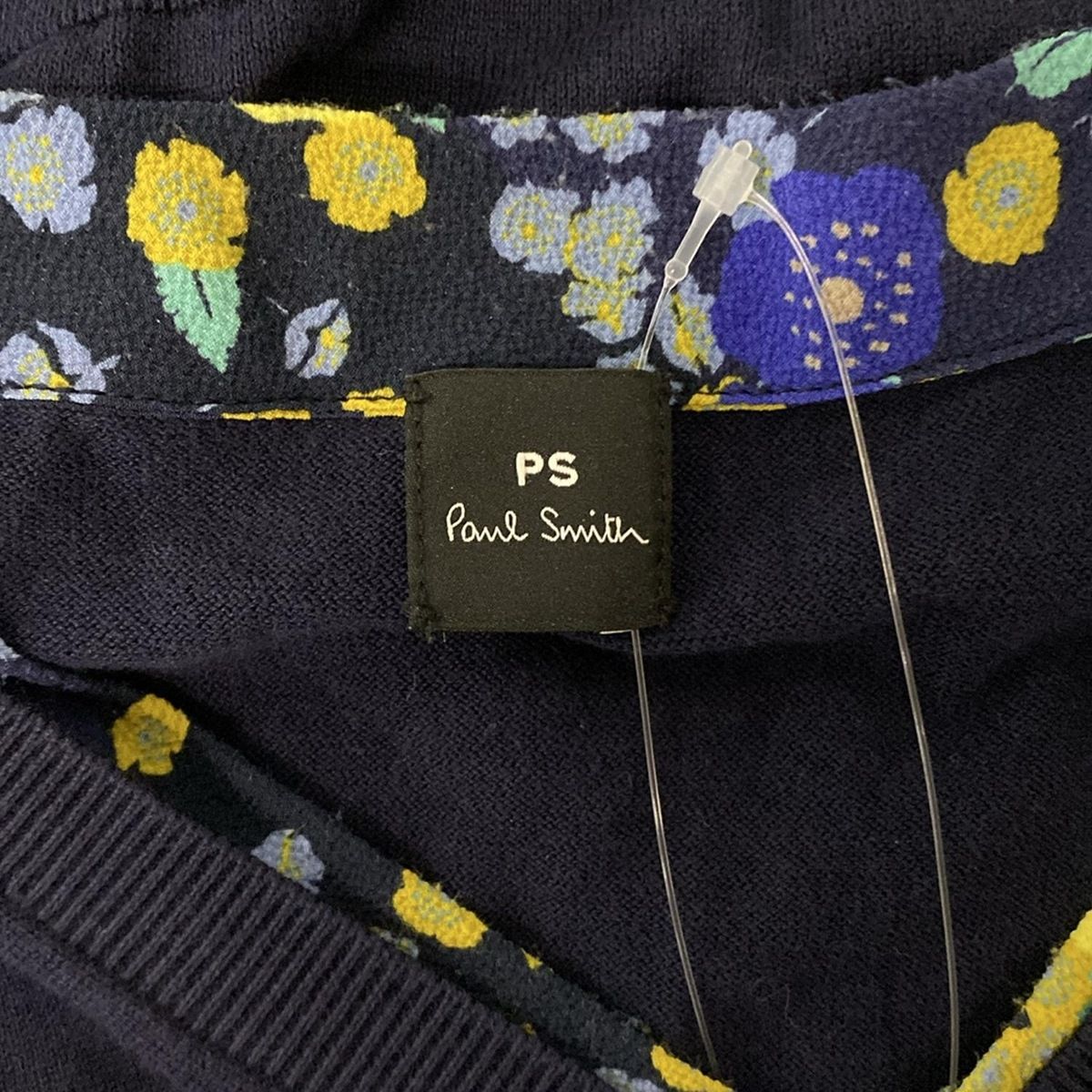 Paul Smith 花柄ニット Mサイズ ネイビー PaulSmith(ポールスミス) 長袖セーター サイズM レディース - ダーク