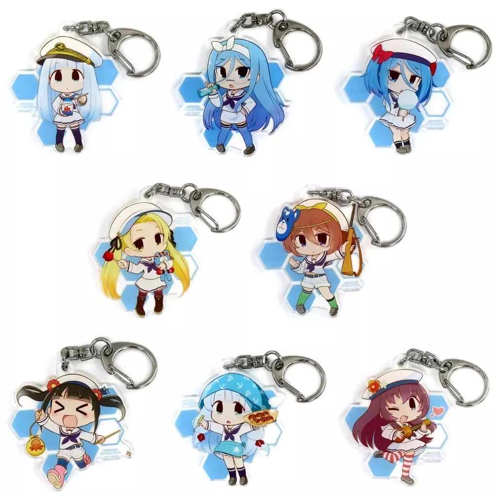 【中古】キーホルダー 全8種セット 「蒼き鋼のアルペジオ 日本巡航原画展2023 デフォルメキャラシークレットアクキー」