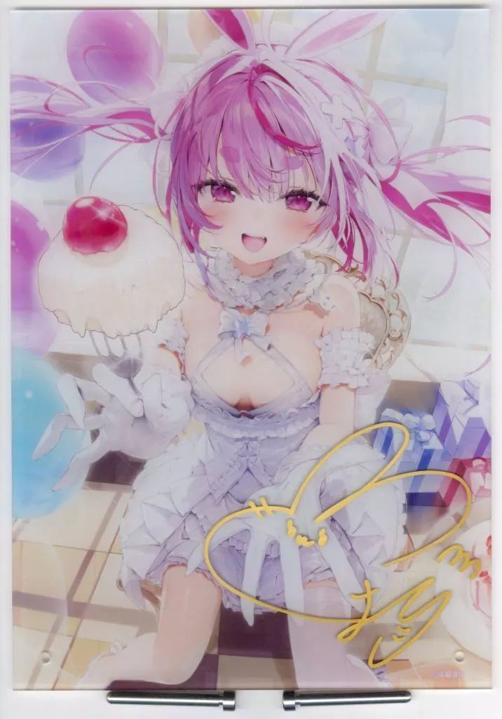 中古】アクリルスタンド・アクリルパネル 兎鞠まり 直筆サイン入A4