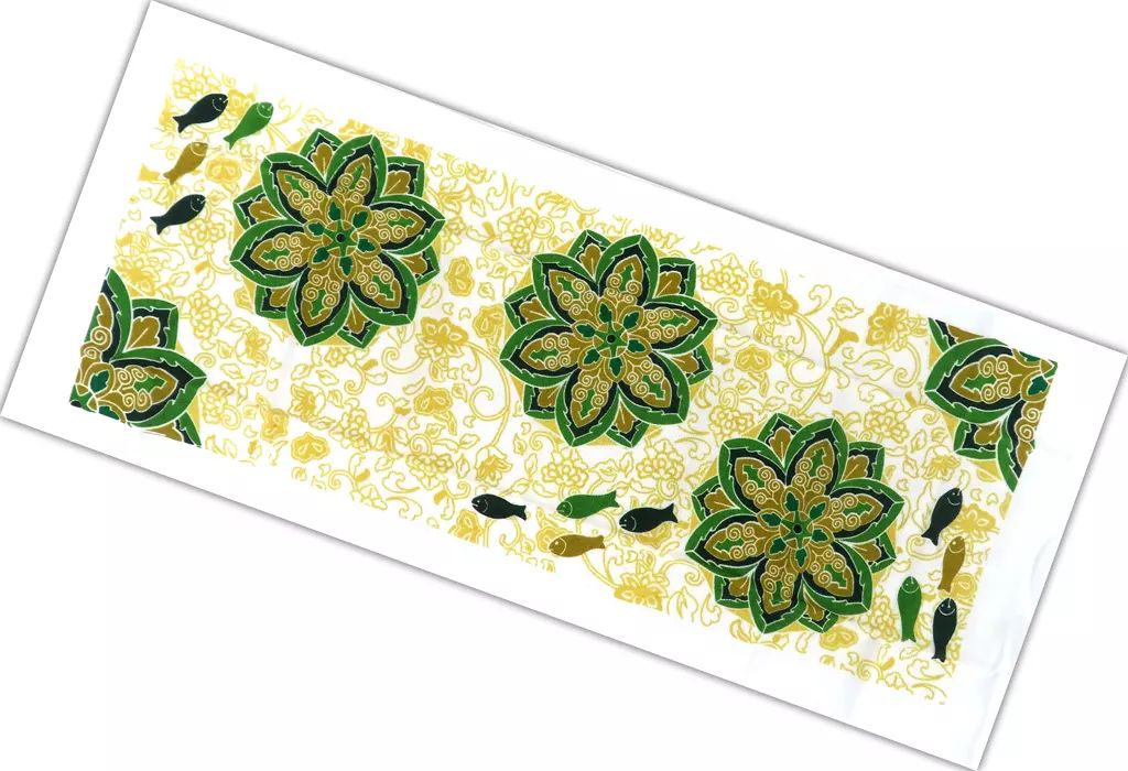 中古】タオル・手ぬぐい 正倉院模様(瑠璃魚形・十二稜鏡黄金瑠璃鈿背