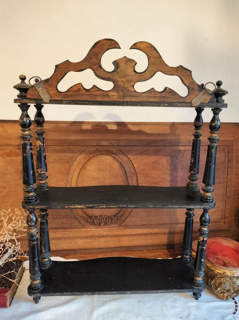 フランス アンティーク 装飾付き ディスプレイ ナポレオン3世 黒い