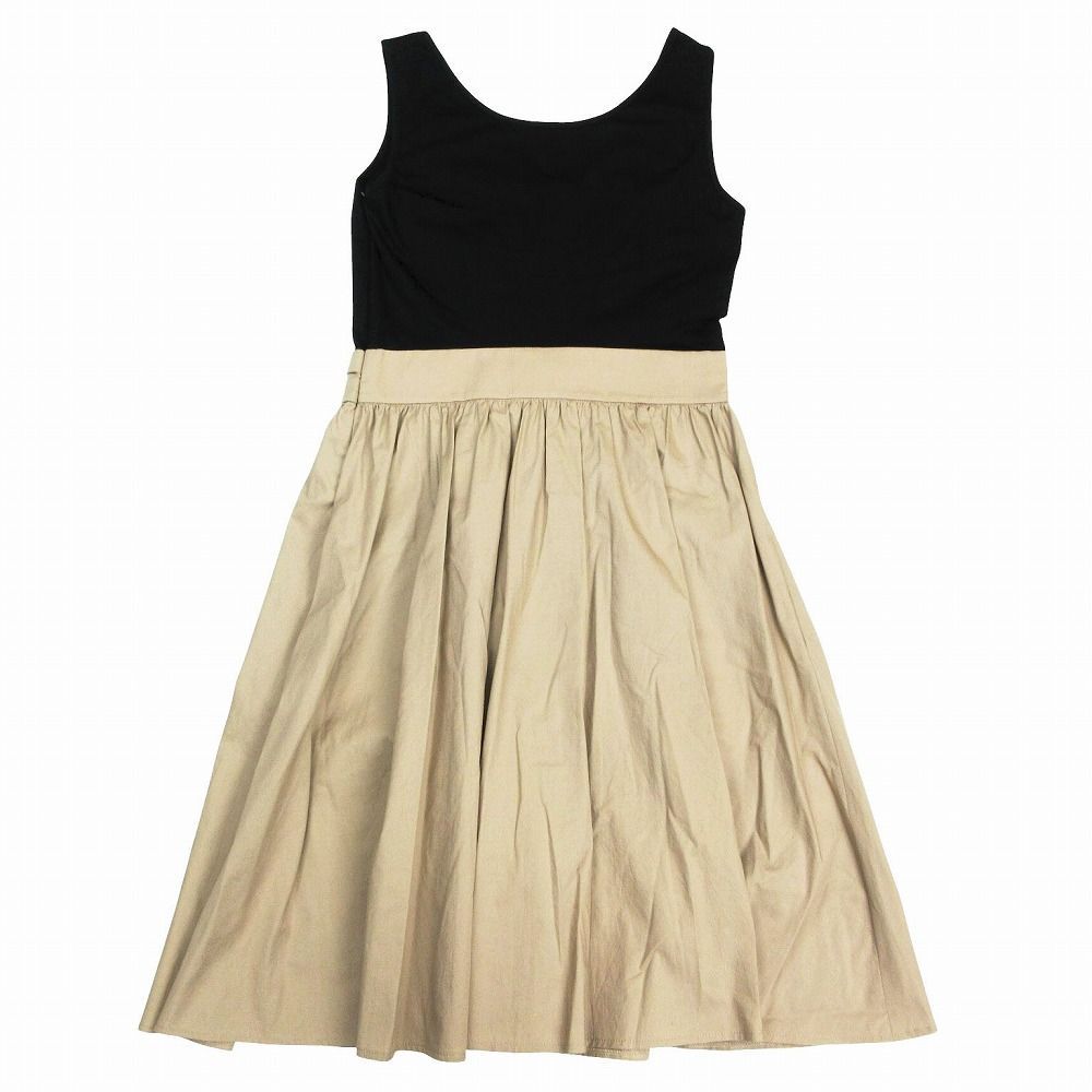 PAULE KA ポールカ ノースリーブワンピース Aライン 36 異素材 PAULE KA ポールカ ワンピース ノースリーブ 異素材 切替 レースアップ