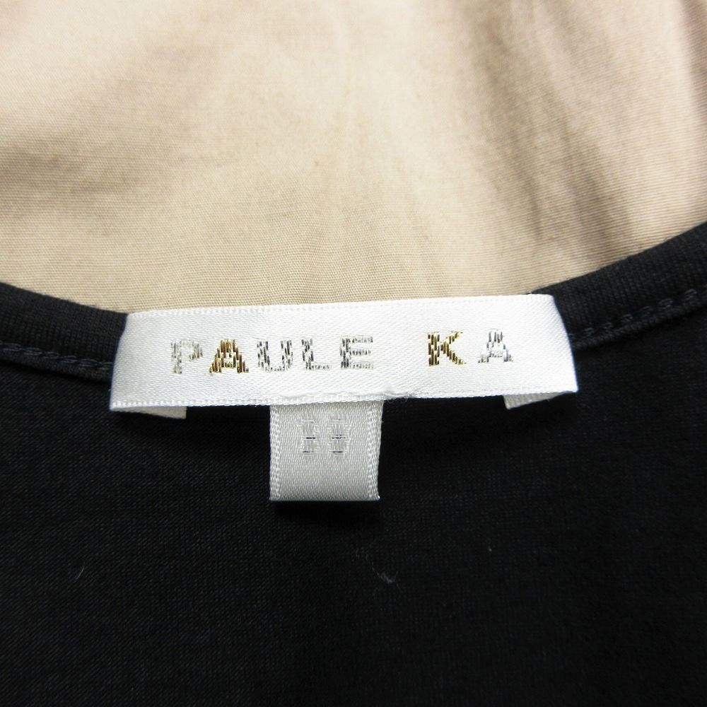 PAULE KA ポールカ ワンピース ノースリーブ 異素材 切替 レースアップ