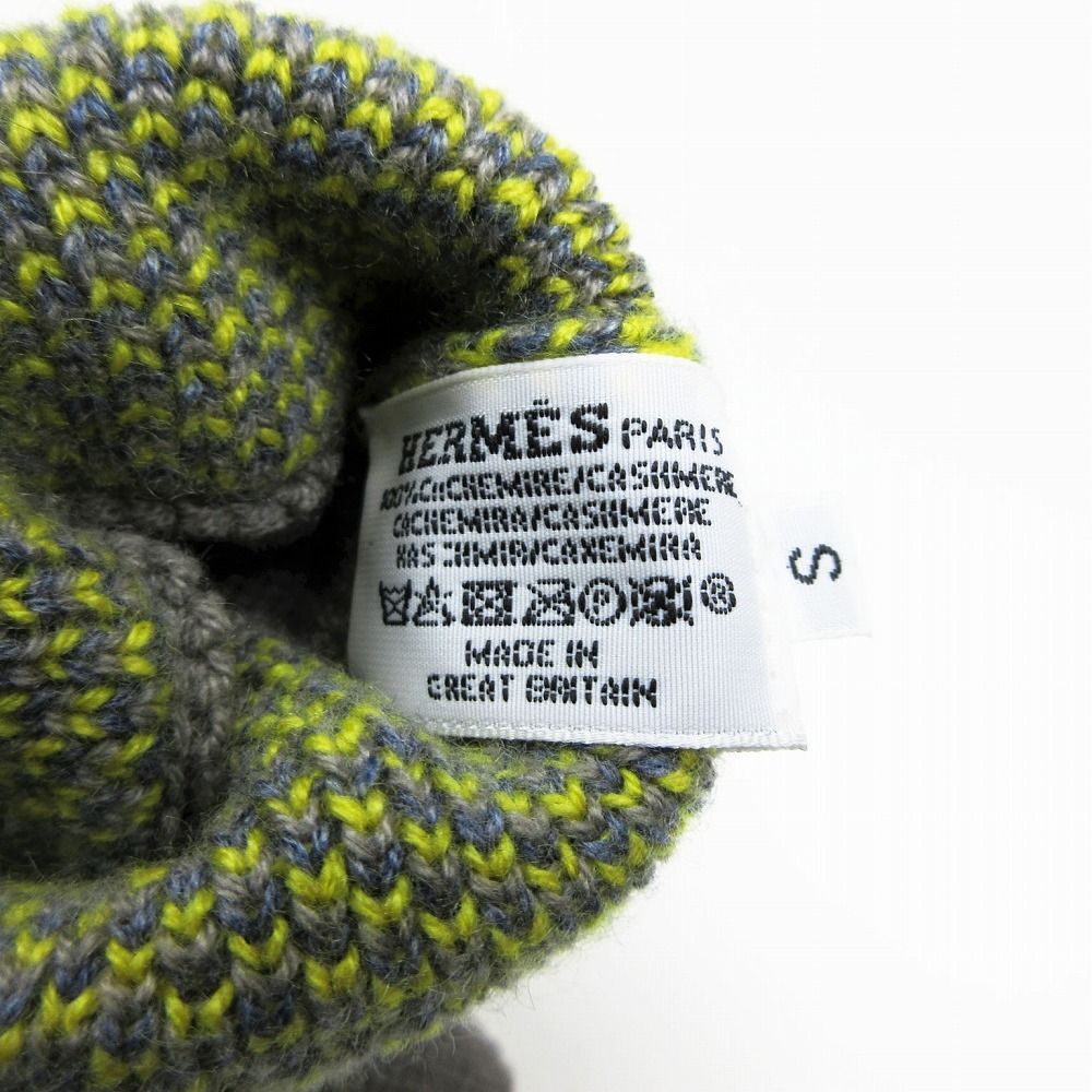 極美品 HERMES エルメス カシミヤ100％ ロング 手袋 サロメ ニット