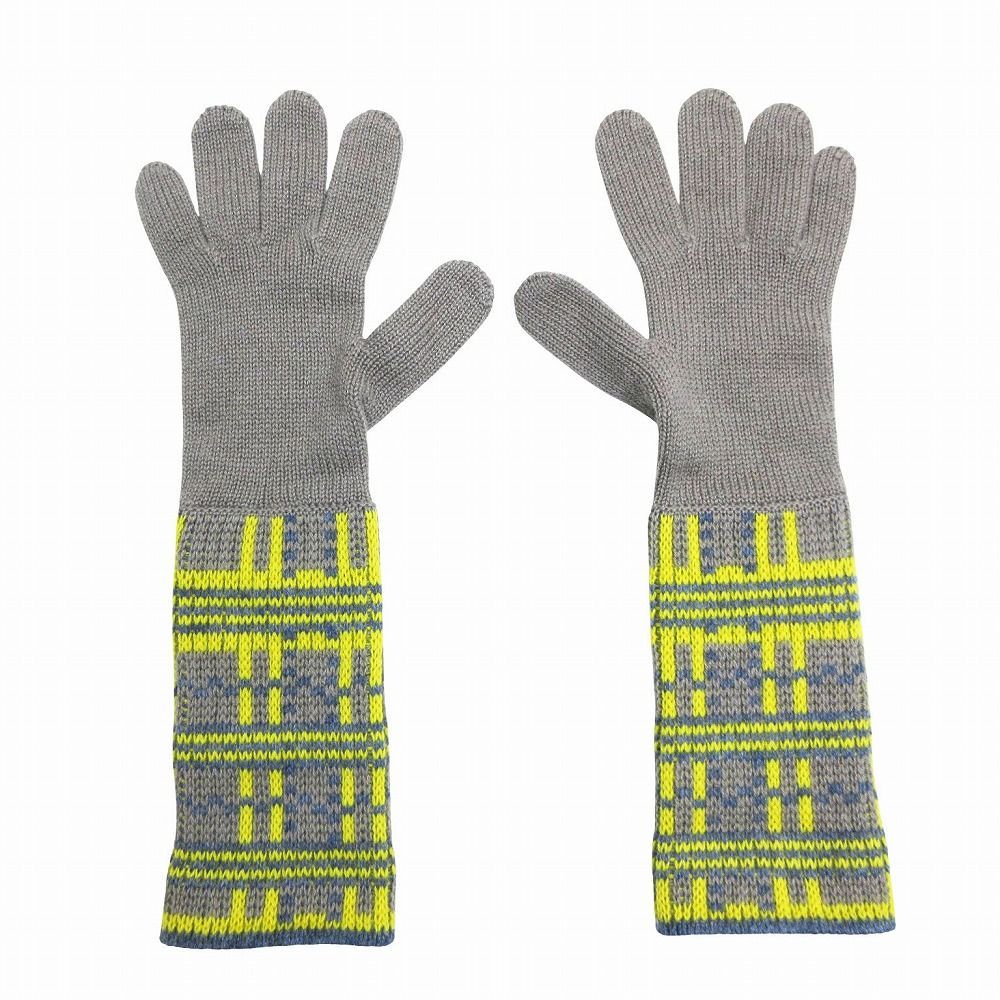 極美品 HERMES エルメス カシミヤ100％ ロング 手袋 サロメ ニット