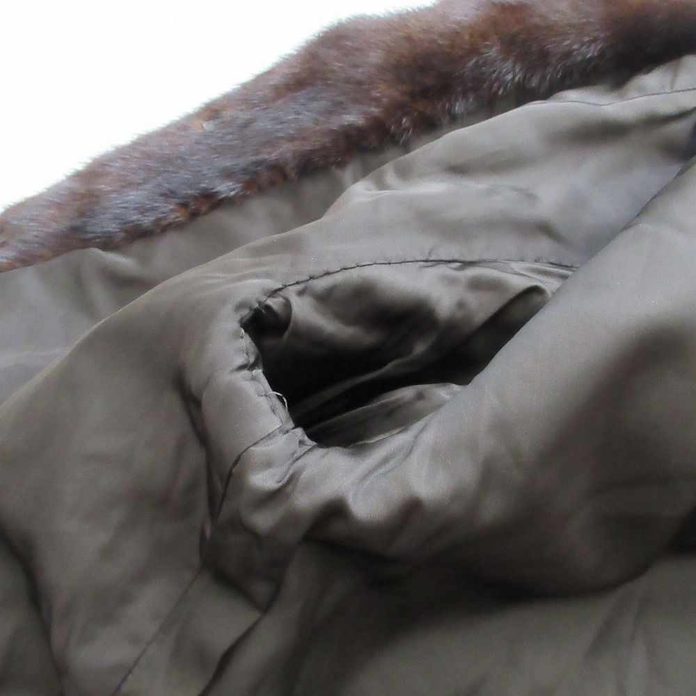 ミンクファー 本毛皮 リアルファー コート ハーフ丈 ショールカラー