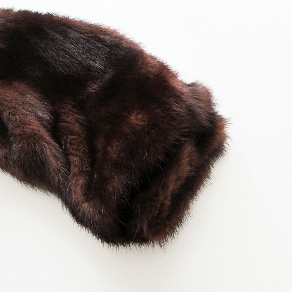 ミンクファー 本毛皮 リアルファー コート ハーフ丈 ショールカラー