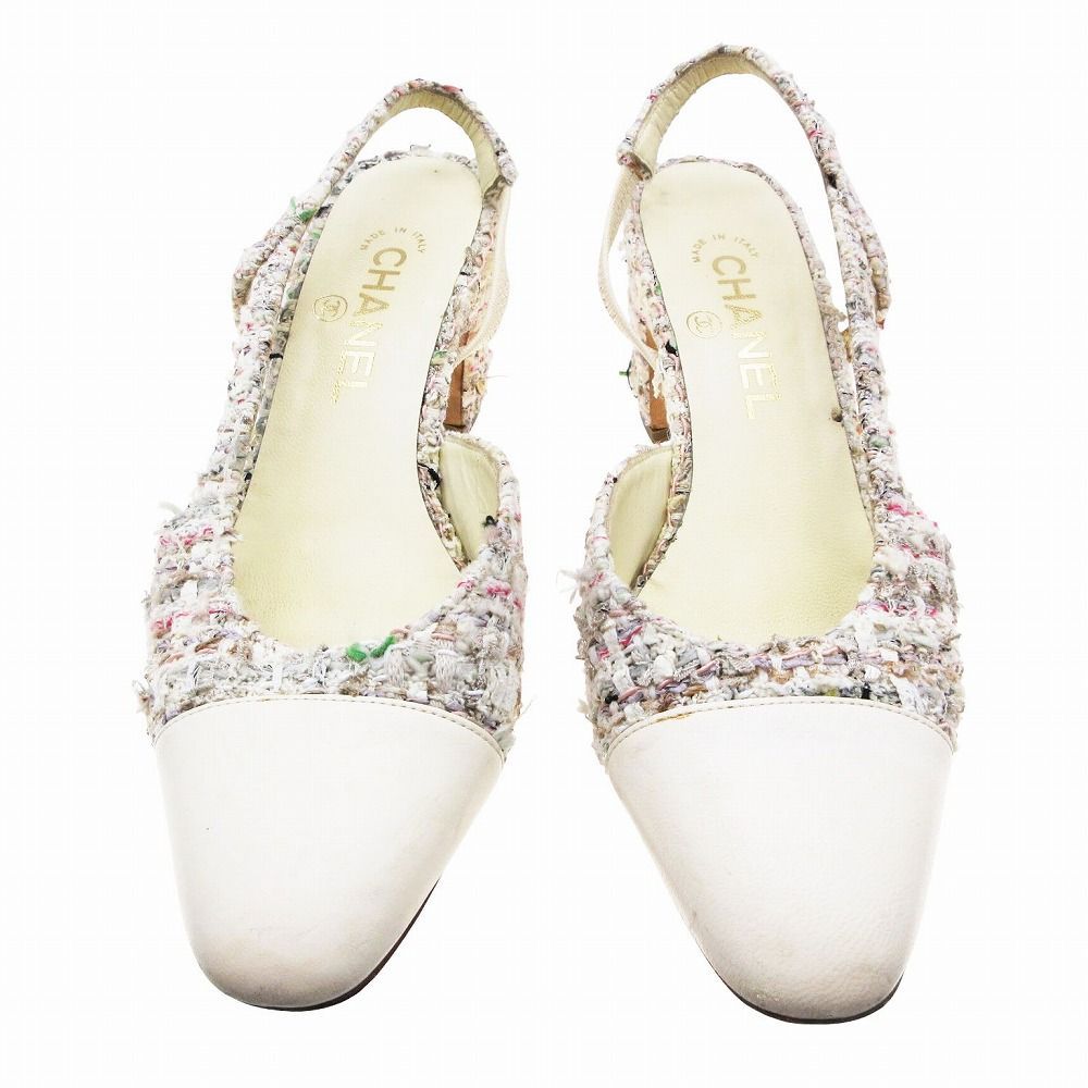 CHANEL シャネル ツイード スリングバック パンプス シューズ