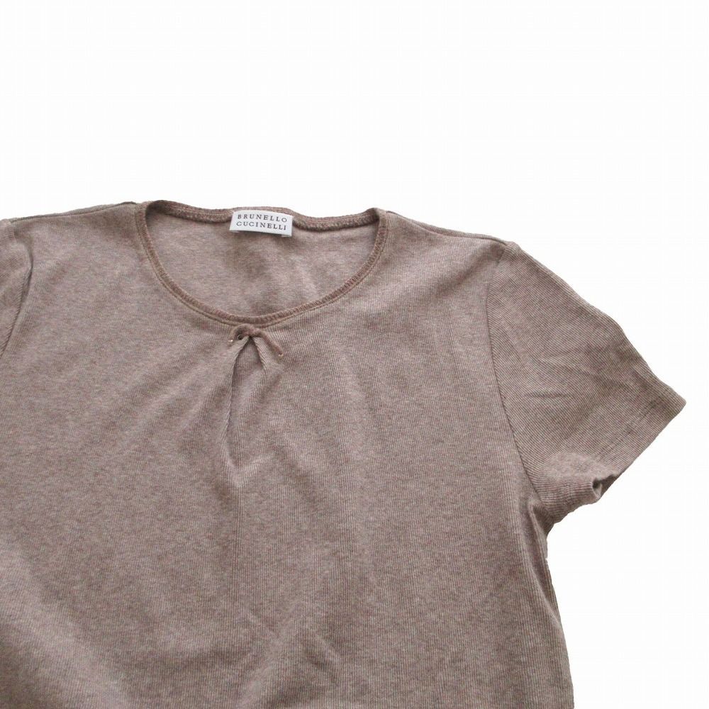 未使用品★ブルネロクチネリ トップス BRUNELLO CUCINELLI ブルネロクチネリ リブニット リボン Tシャツ 半袖
