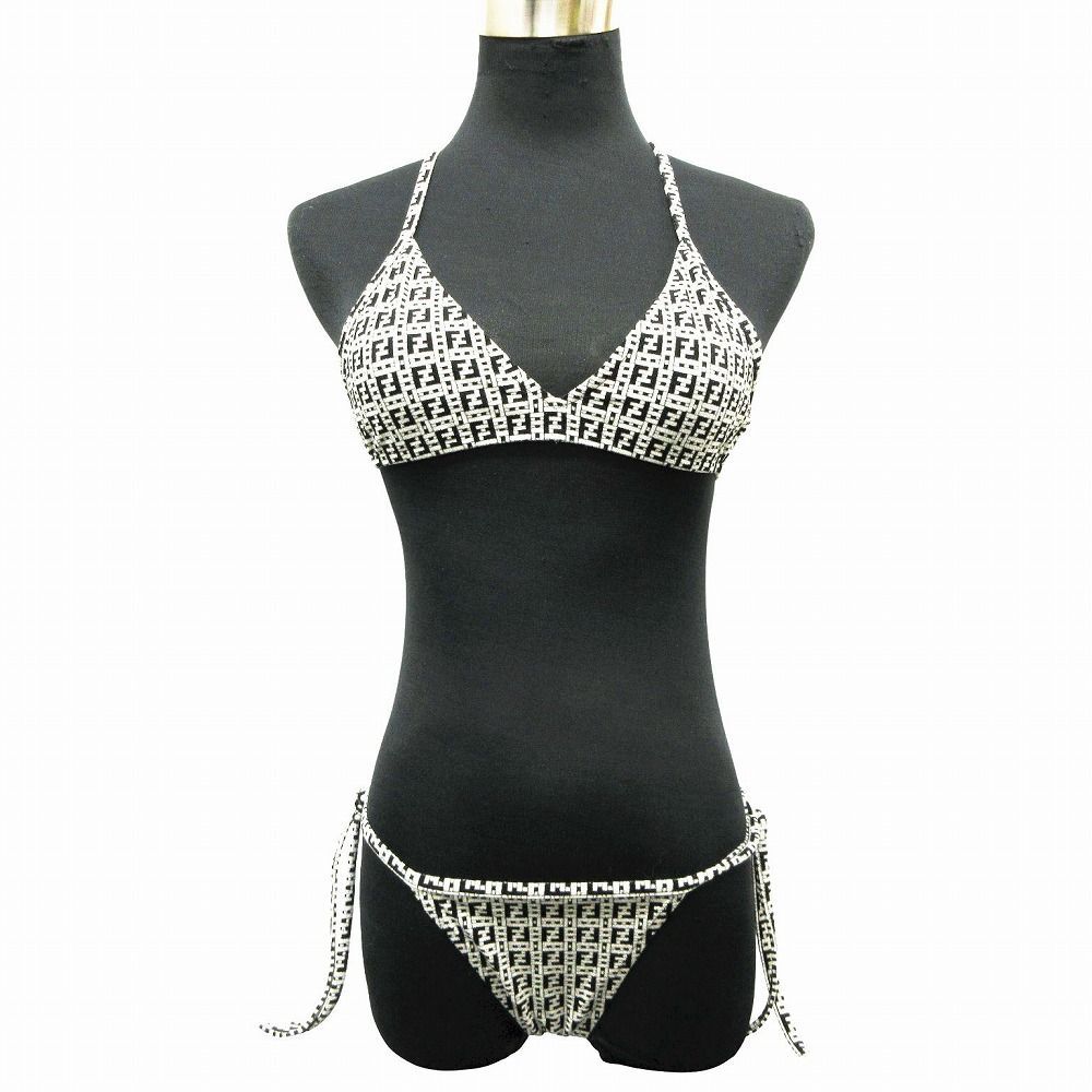 美品 FENDI フェンディ 水着 ビキニ ズッカ柄 ロゴ総柄 ホワイト