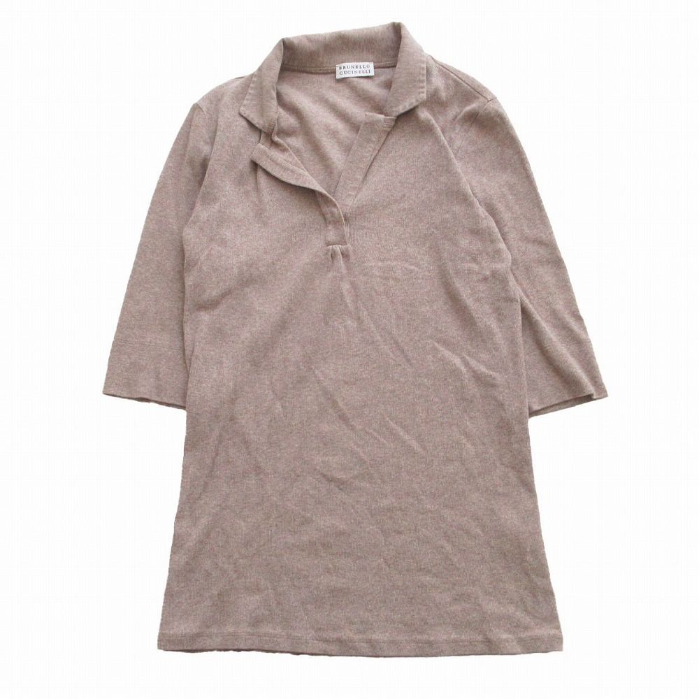 BRUNELLO CUCINELLI ブルネロクチネリ リブニット オープンカラー