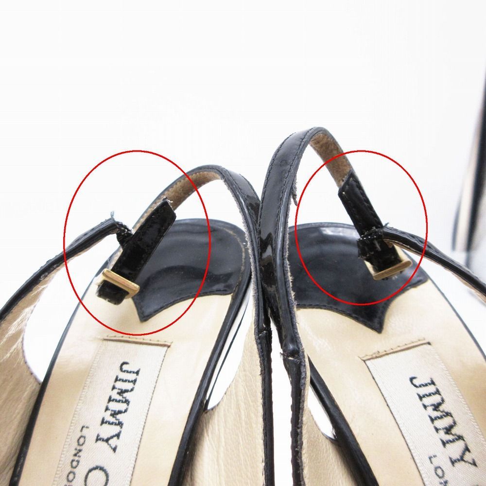 JIMMY CHOO ジミーチュウ エナメル パテントレザー オープントゥ