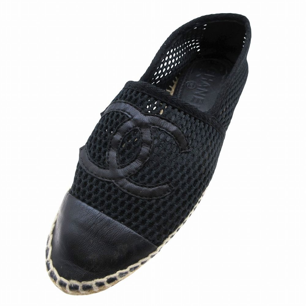 CHANEL ココマーク メッシュ エスパドリーユ スリッポン シューズ