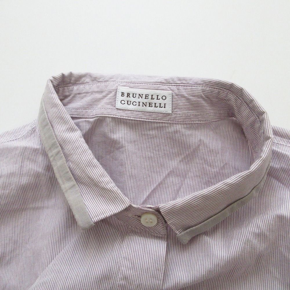 BRUNELLO CUCINELLI ブルネロクチネリ ストライプ柄 レイヤード シャツ