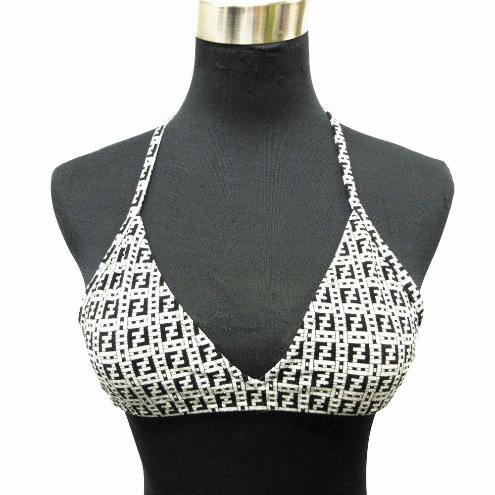 美品 FENDI フェンディ 水着 ビキニ ズッカ柄 ロゴ総柄 ホワイト