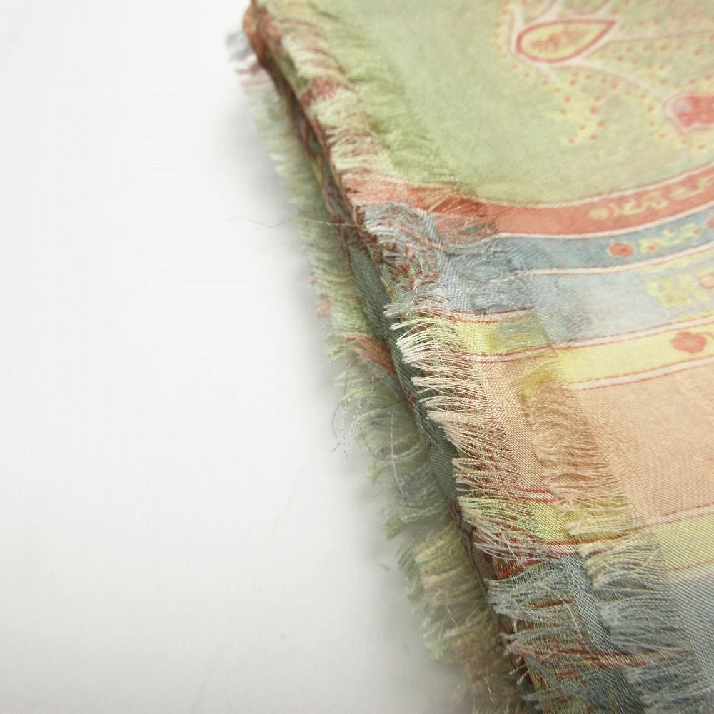 ETRO エトロ シルク100% ペイズリー柄 大判ストール マルチカラー