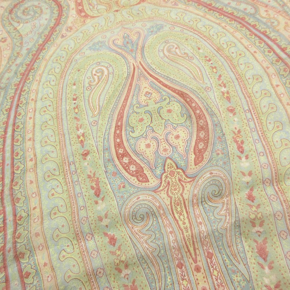 ETRO エトロ シルク100% ペイズリー柄 大判ストール マルチカラー