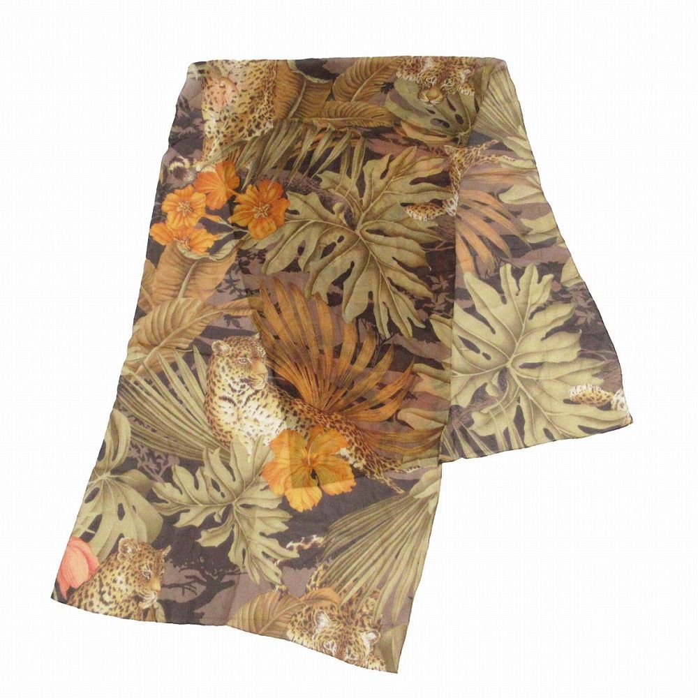 SALVATORE FERRAGAMO サルヴァトーレ フェラガモ シルク レオパード