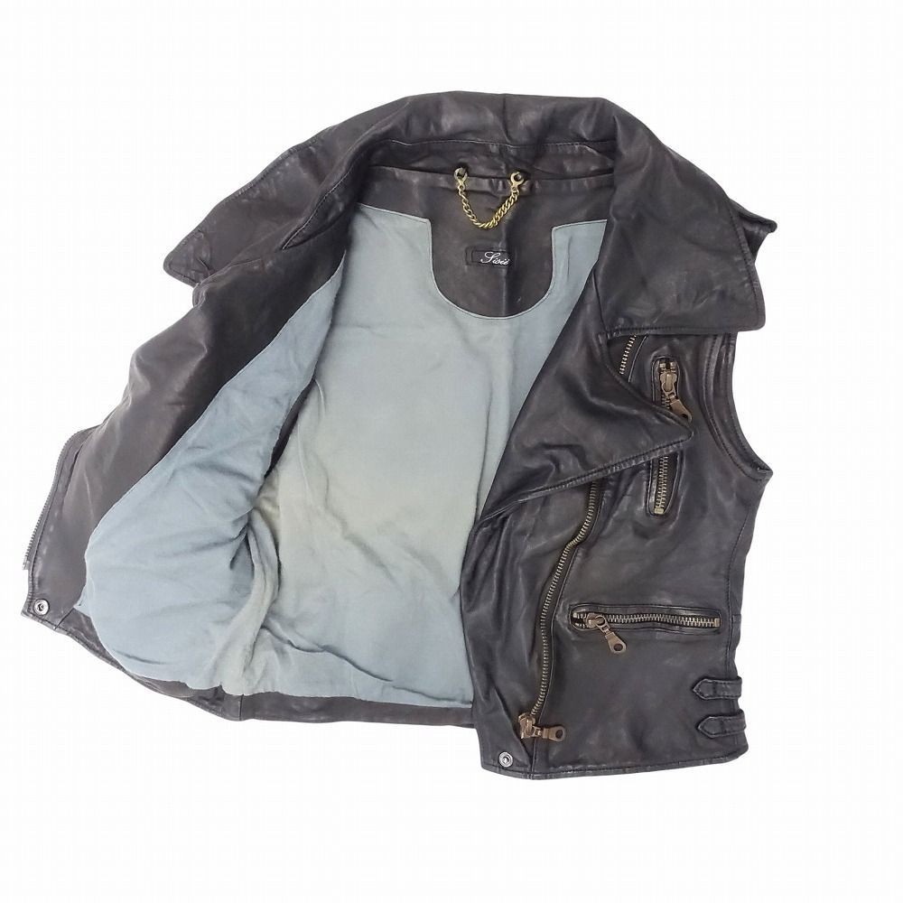 Sisii シシ ライダース ベスト カウレザー ジャケット ノースリーブ