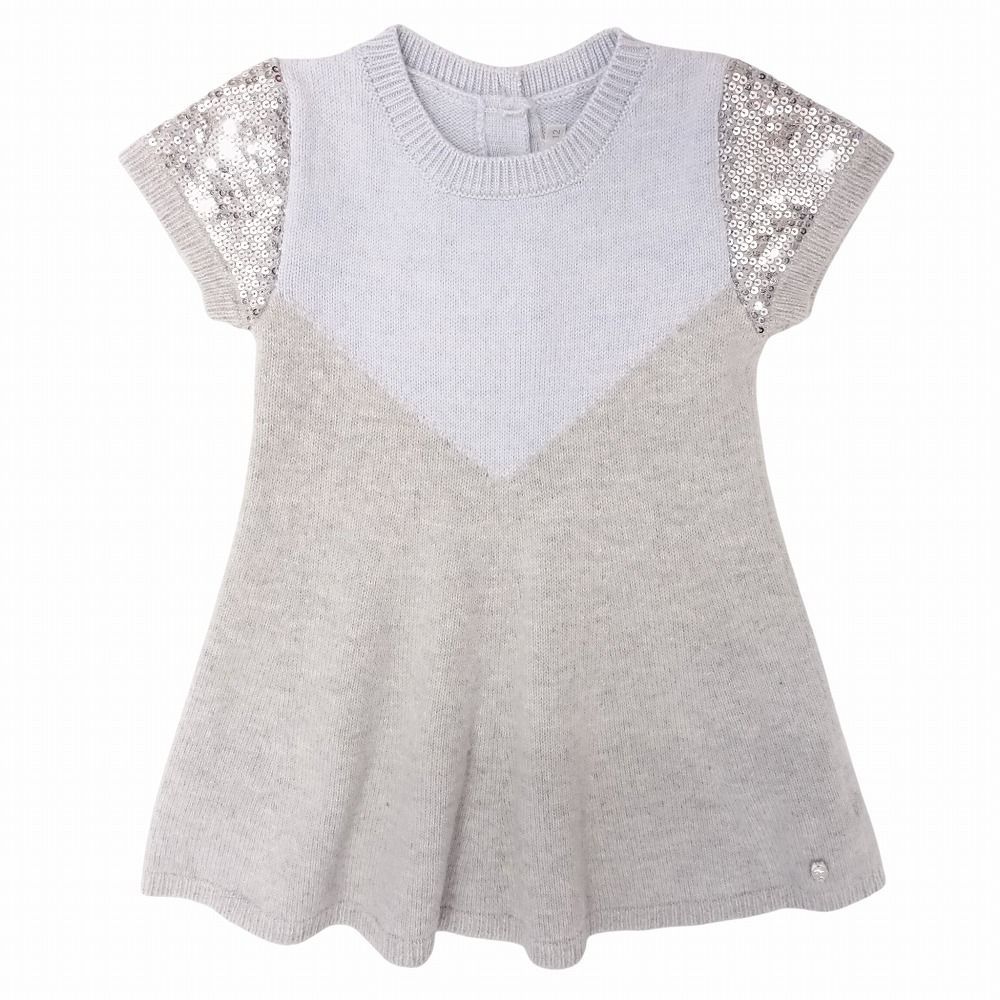 babyDior ベビーディオール スパンコール装飾 ニット ワンピース 半袖