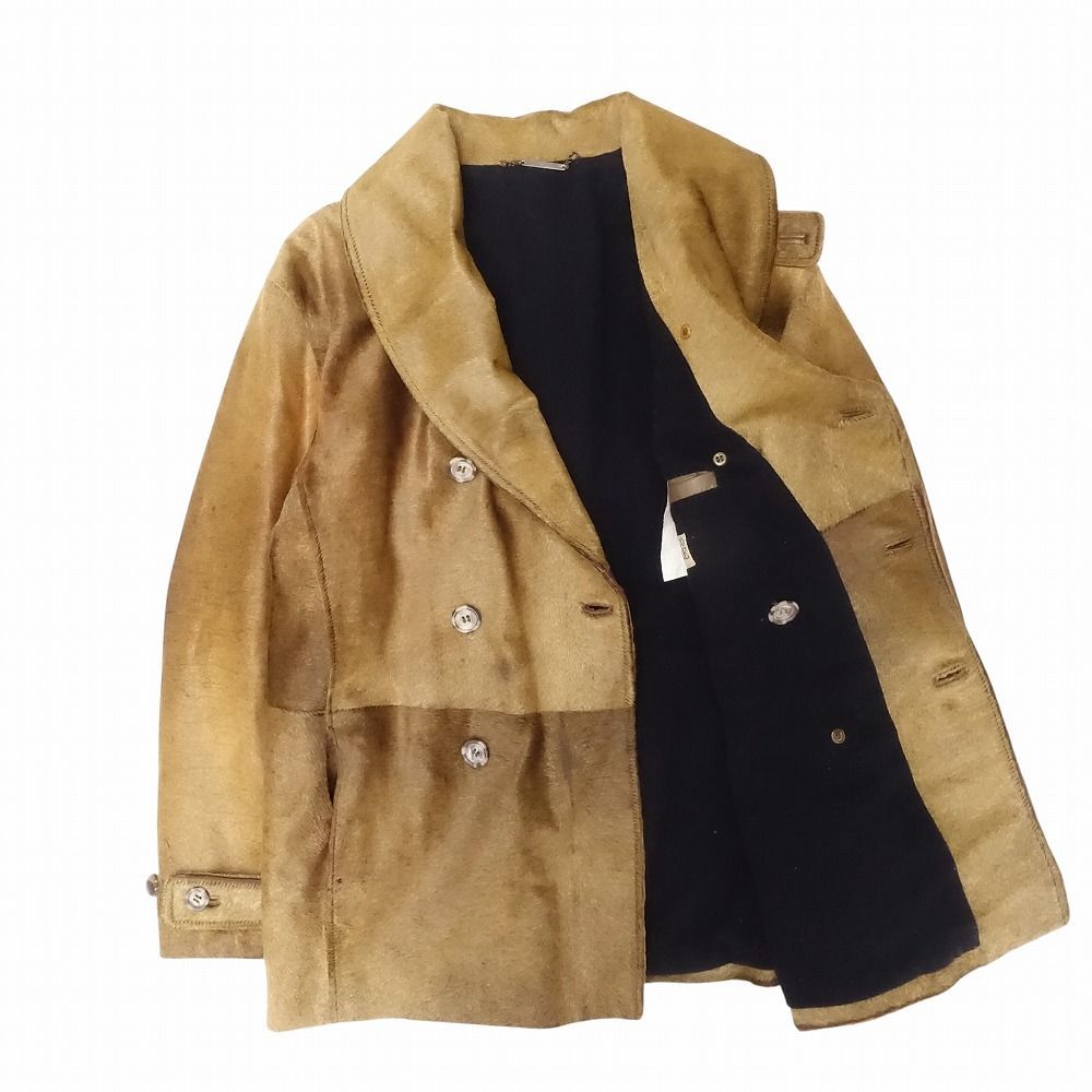 Gianfranco Ferre ダブルブレスト コート Gianfranco FERRE ジャンフランコフェレ 子牛革 ハラコ ダブルブレスト